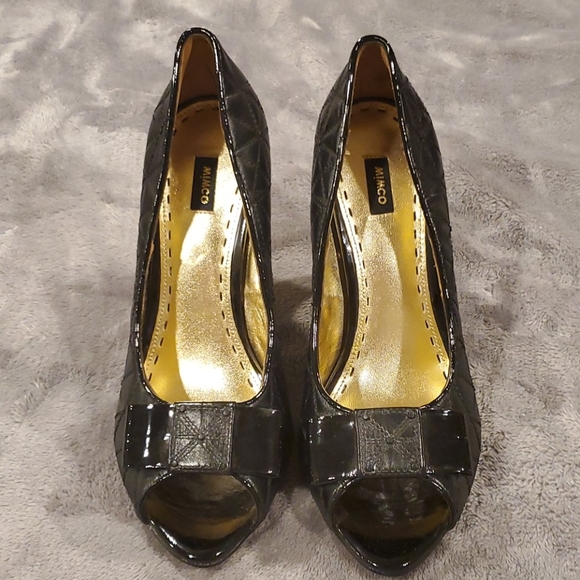 Mimco Black Peeptoe Heels - Picture 2 of 8
